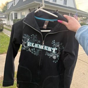 Element Black Hoodie with Floral Accents